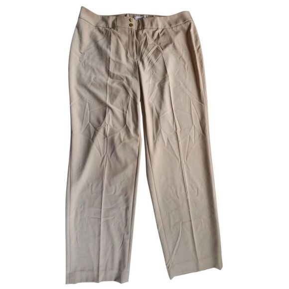 Calvin Klein Dress Pants For Women Size 18W Beige Flat Front Traditional Pants - Picture 1 of 14